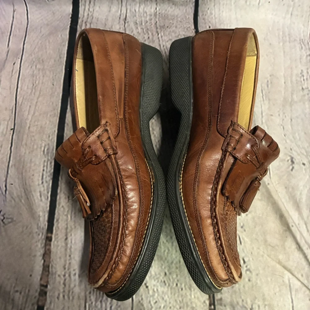 Florsheim Men’s Brown Leather Slip On Tassel Dress Oxford Loafers Brazil Sz 10 D